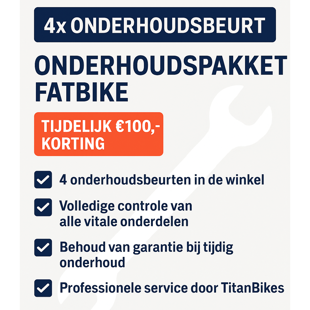 4x Onderhoud in de winkel met €100,- korting