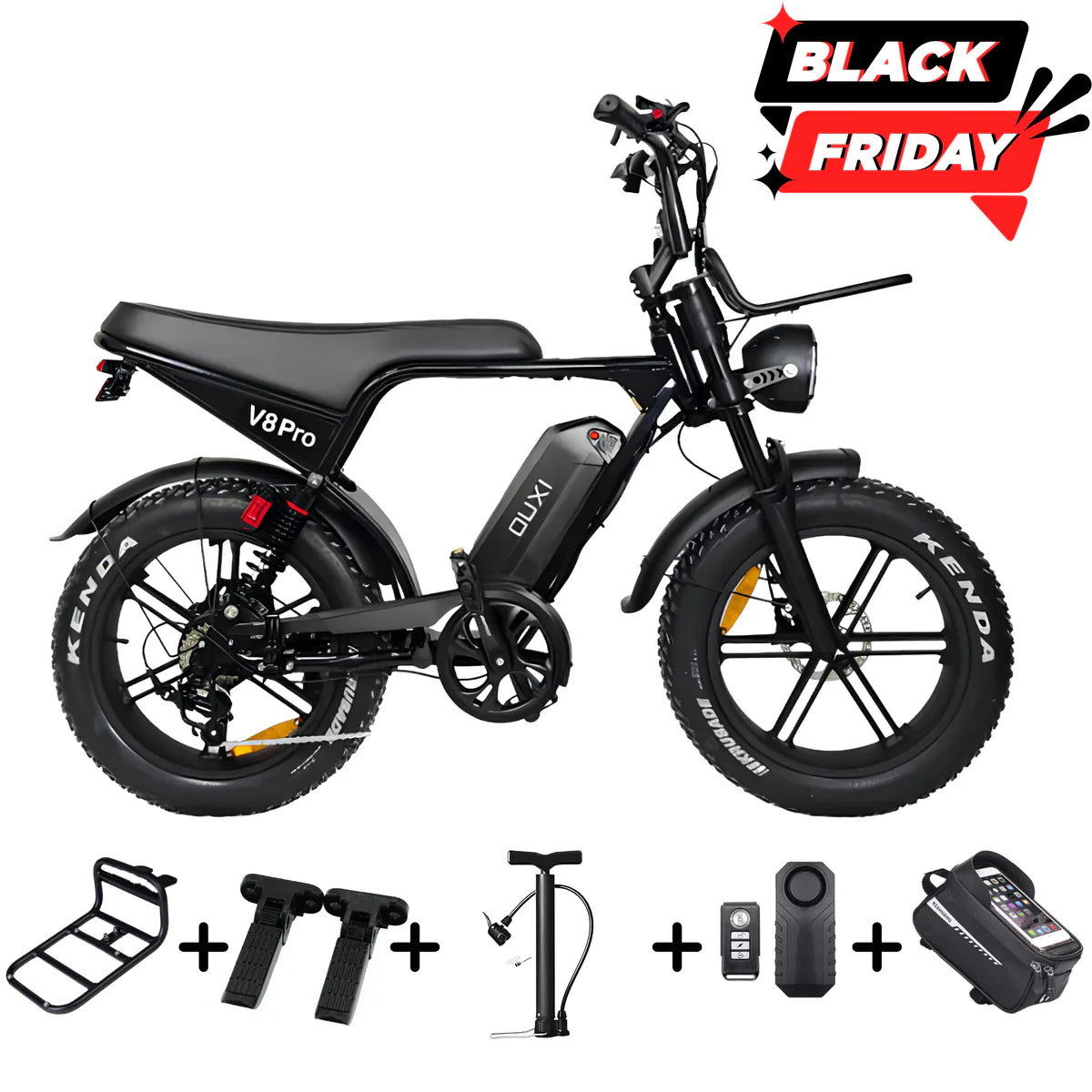 FATBIKE OUXI V8 PRO (C80 PRO) – MODEL 2025 - HYDRAULISCHE REMMEN - ALARM