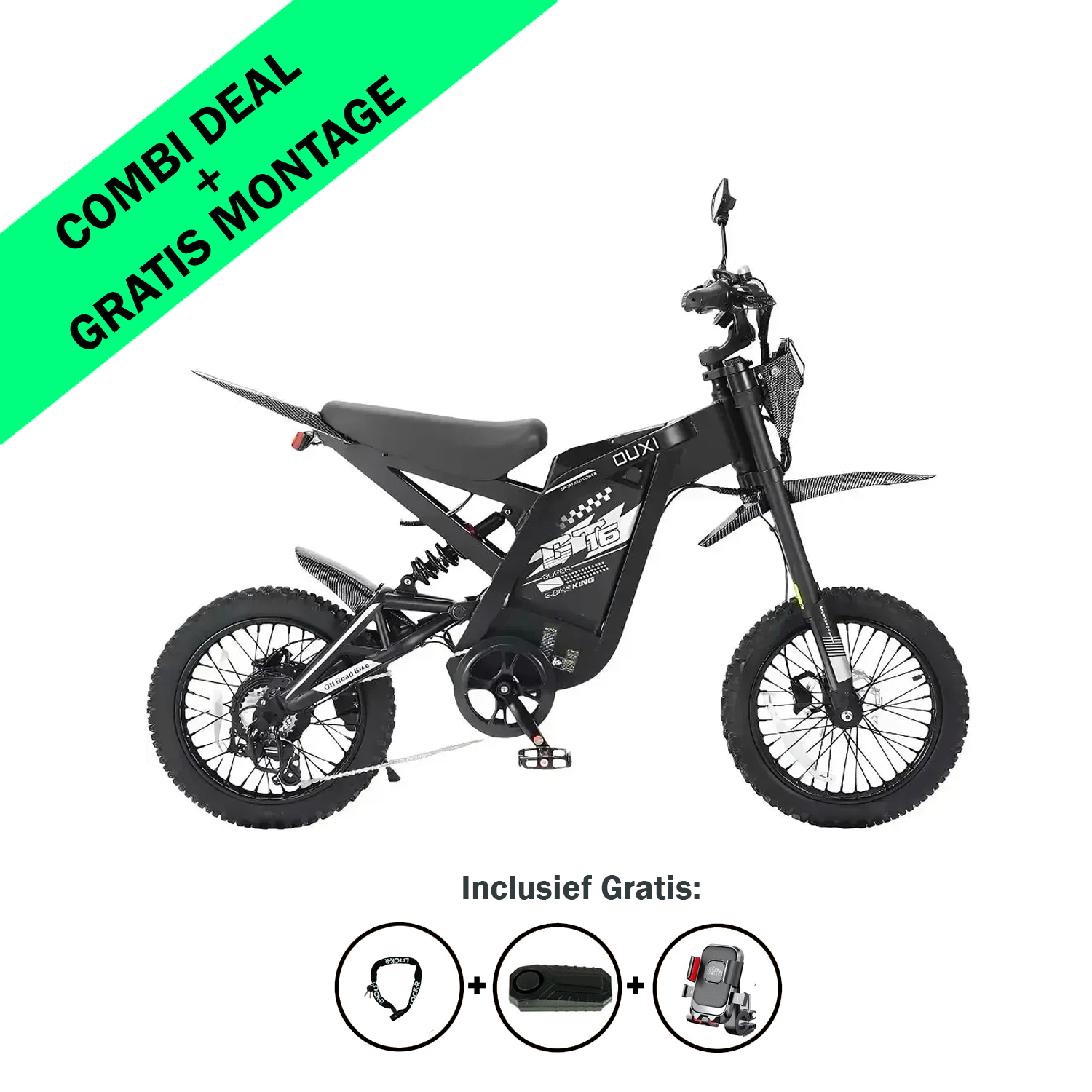 FATBIKE OUXI GT16 MINI CROSS – SKINNY BIKE - MODEL 2026 - HYDRAULISCHE REMMEN - ALARM