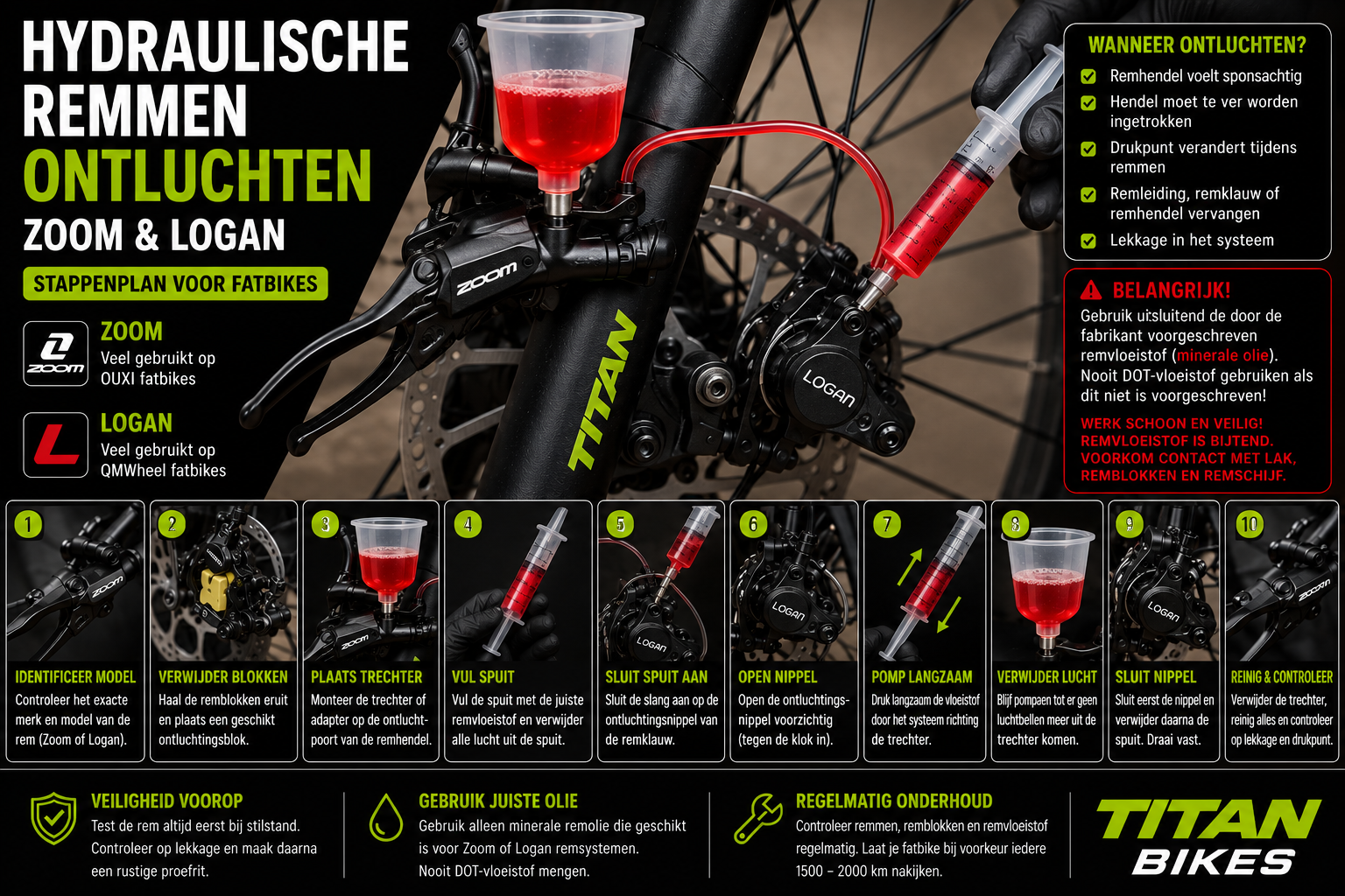 Hydraulische Fatbike Remmen Ontluchten – ZOOM & Logan