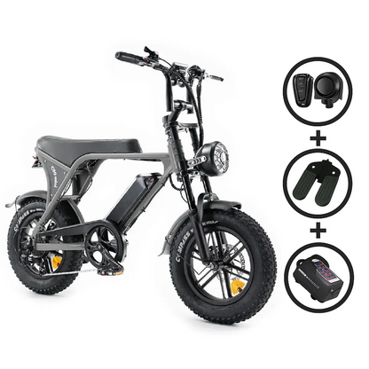 FATBIKE OUXI C80 MINI - GRIJS – MODEL 2025 - HYDRAULISCHE REMMEN - ALARM