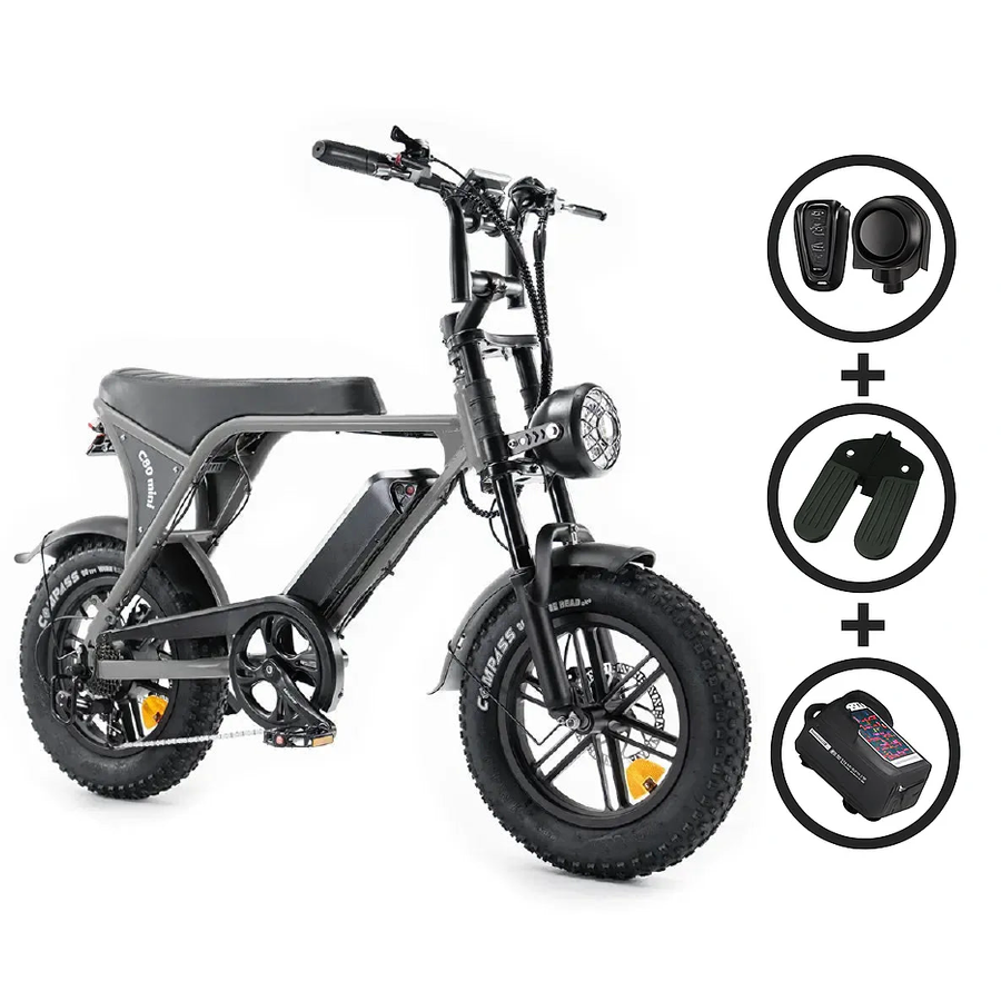 FATBIKE OUXI C80 MINI - GRIJS – MODEL 2025 - HYDRAULISCHE REMMEN - ALARM