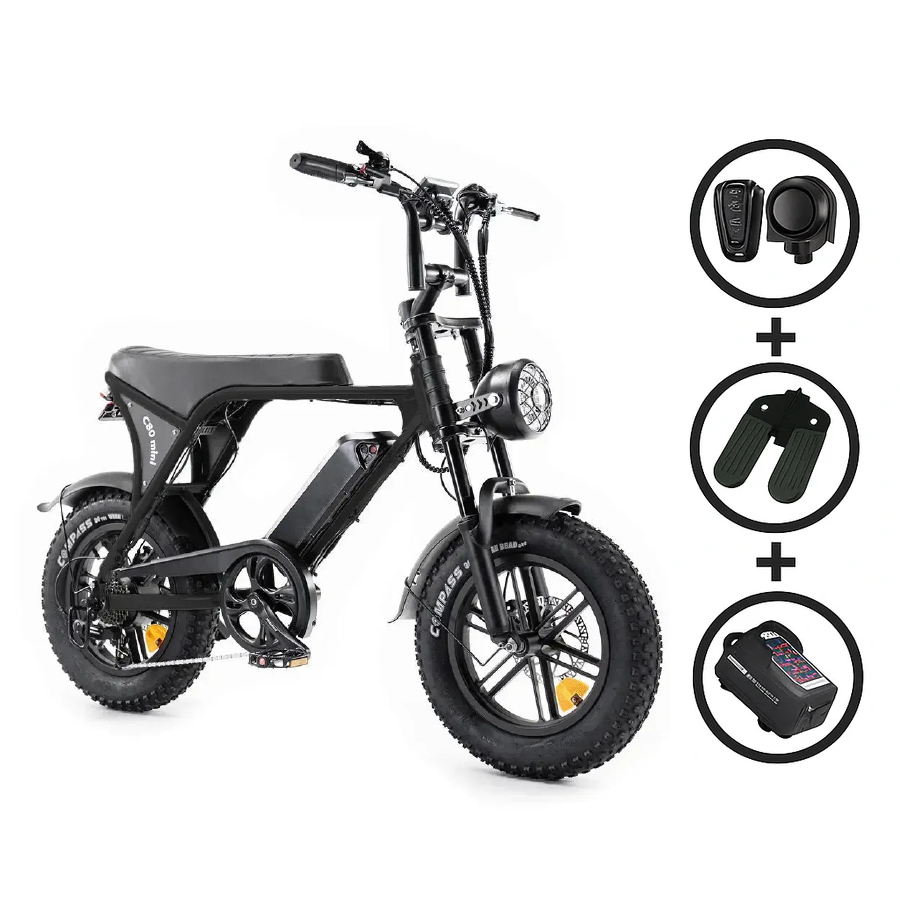 FATBIKE OUXI C80 MINI - ZWART – MODEL 2025 - HYDRAULISCHE REMMEN - ALARM