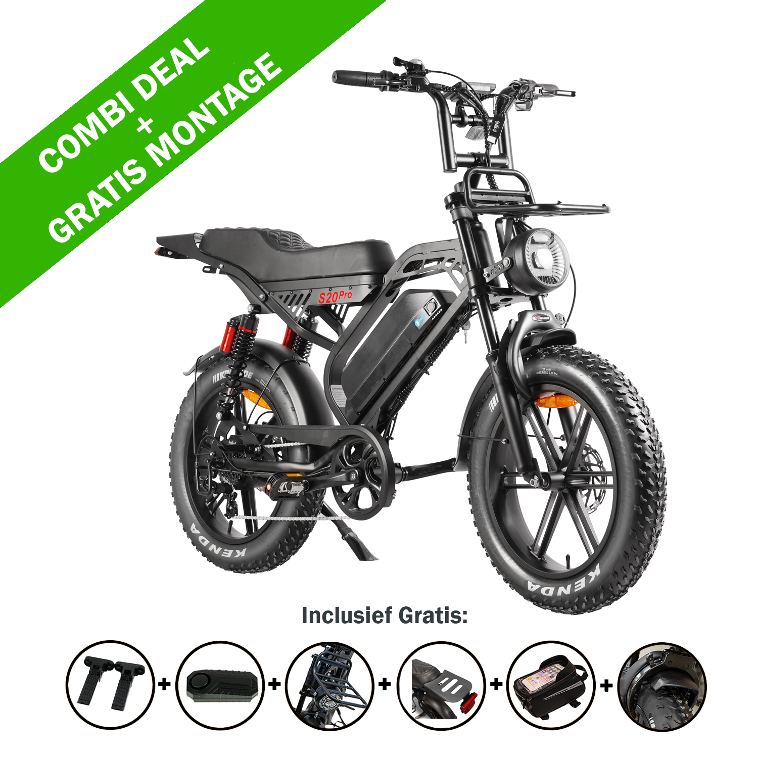 FATBIKE S20 PRO PREMIUM EDITION BLACK  – MODEL 2026 - HYDRAULISCHE REMMEN